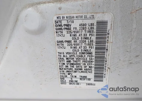 2020 Nissan Rogue Sv Fwd from USA, damaged, VIN JN8AT2MT1LW005743